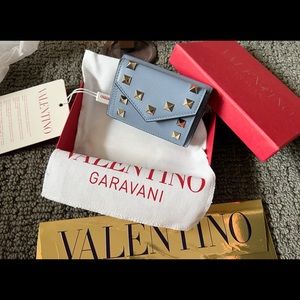 VALENTINO ROCKSTUD CALFSKIN FLAP WALLET